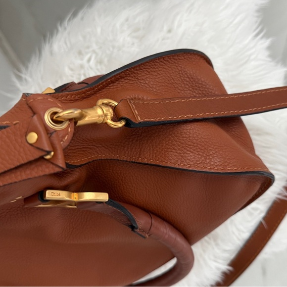 Chloe Tan Leather Satchel with Gold Accents Caramel Medium. Like New - Picture 7 of 14